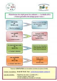 Plateforme de répit pour les aidants "La Bulle d'R"